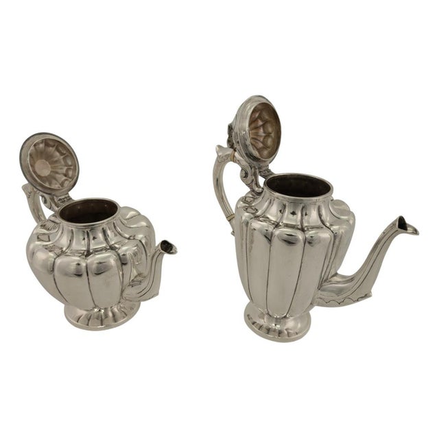 Antique Art Deco Sterling Silver L. Maciel Mexican 3 Piece Tea Coffee Set 1935 For Sale - Image 13 of 17