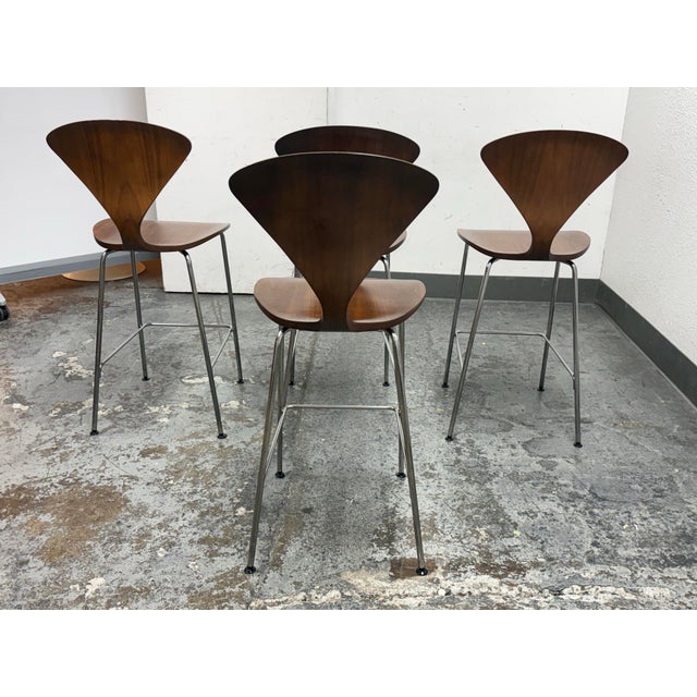 2010s Norman Cherner for Cherner Chair Company Cherner Counter Stools, Set of Four For Sale - Image 5 of 12