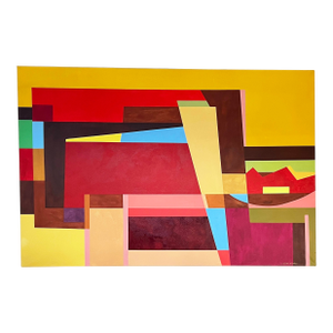 Postmodern Geometric Abstract Canvas by African American DC Artist Curtis Woody