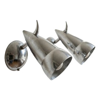 Art Deco Wall Lights in Cast Aluminium by Sotssas and Panton for Ikea, 1980s, Set of 2 For Sale