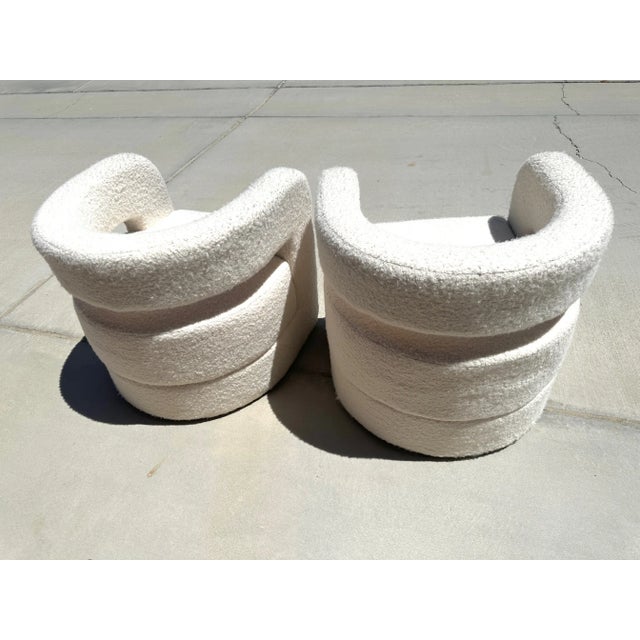 Mitchell Gold Style Sherpa Barrel Chair-A Pair For Sale In Palm Springs - Image 6 of 12