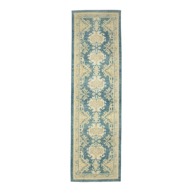 Turkish Oushak Runner Rug 2'11" x 10'1" #17608 For Sale