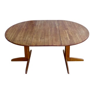 1960s Vintage Mid-Century Modern Extendable Danish Teak Dining Table For Sale