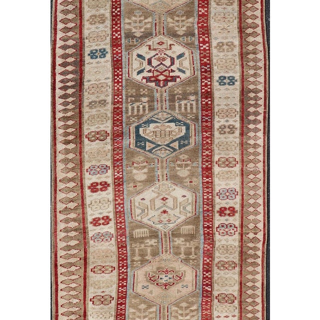 Persian Hand Knotted Antique Serab Runner in Tribal Design With Medallions 3'0 X 8'10 For Sale - Image 9 of 12