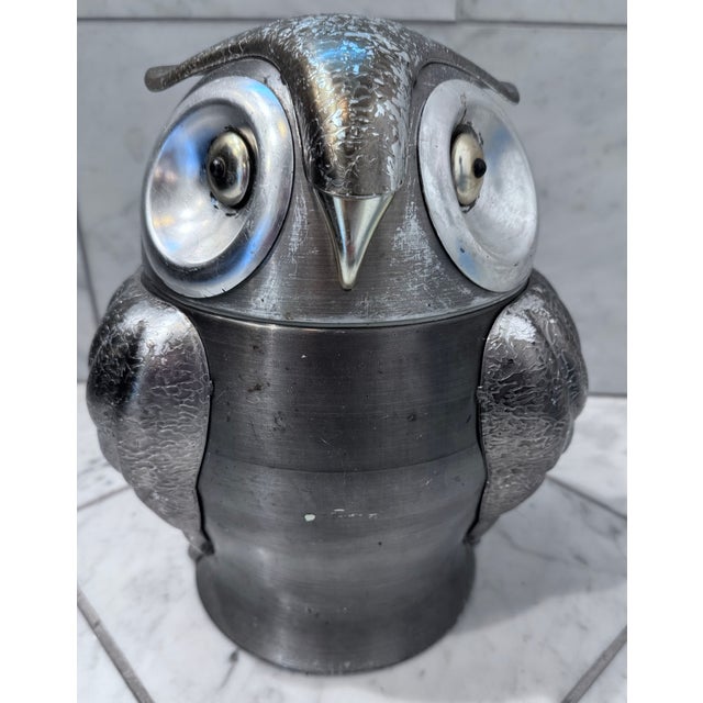 Silver 1970s Seymour Mann Italian Owl Ice Bucket For Sale - Image 8 of 15