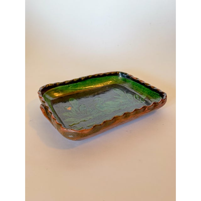 Late 20th Century Vintage Patamban Mexico Redware Pottery Tray For Sale - Image 4 of 8