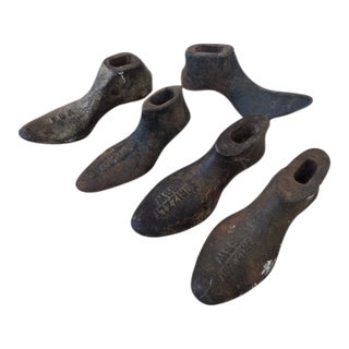Collection of Five Antique Cast Iron Shoe Last For Sale