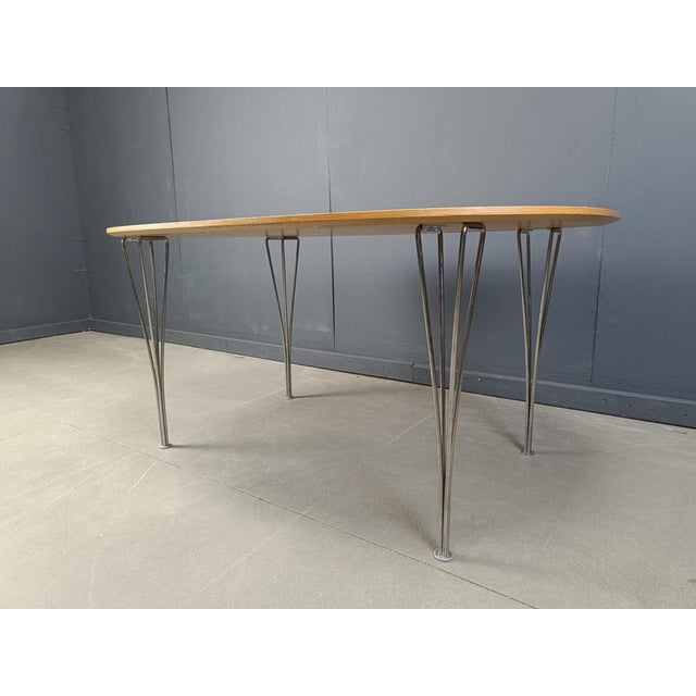 Fritz Hansen Superellipse Table by Bruno Mathsson and Piet Hein for Fritz Hansen, 2007 For Sale - Image 4 of 13