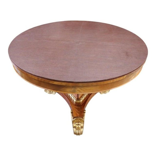 Brown South African Custom Made Pierre Cronje Flame Mahogany & Gilt Wood Round Table For Sale - Image 8 of 8