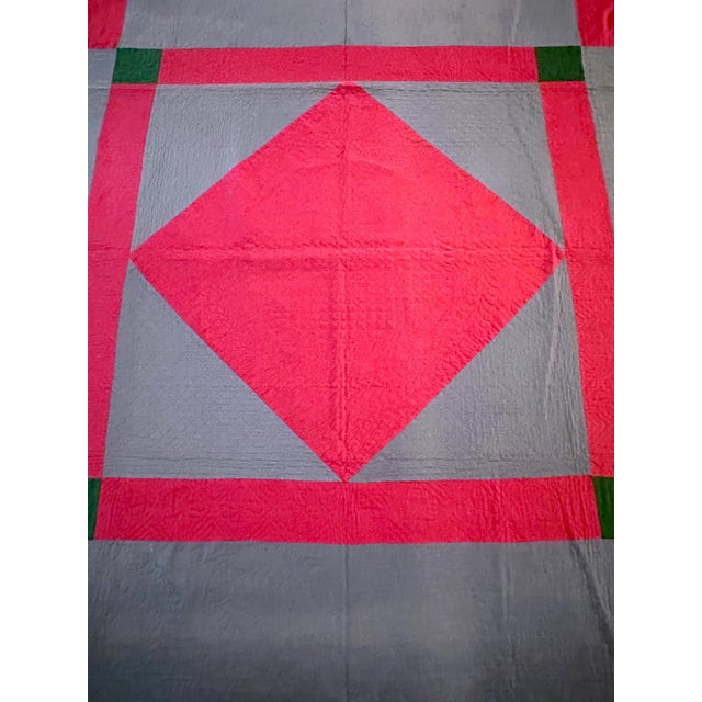 Antique Amish Dimond Quilt Lancaster Pennsylvania For Sale In Atlanta - Image 6 of 11