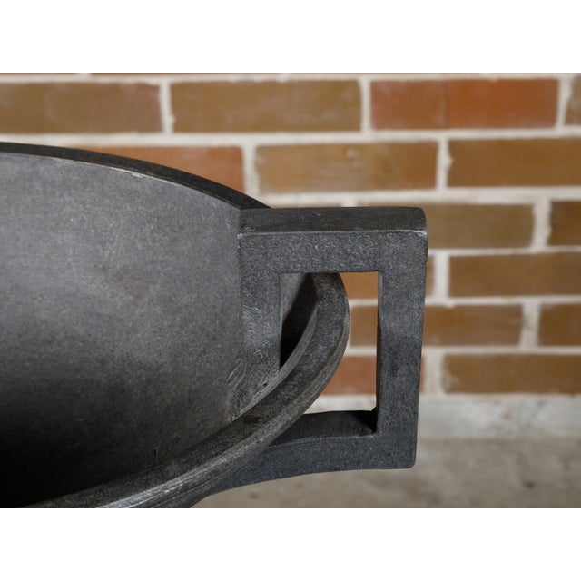 Metal Pair of English Victorian 19th Century Cast Iron Planters with Neoclassical Urns For Sale - Image 7 of 12