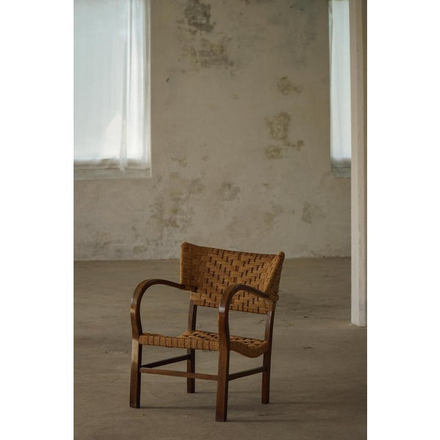 1940s Mid-Century Modern Armchair in Beech and Rope by Erich Dieckmann, 1940s For Sale - Image 5 of 18