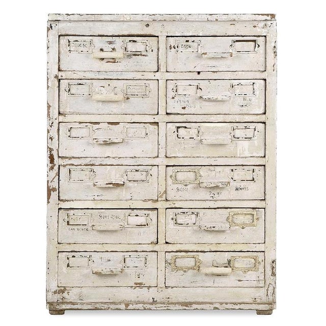 Wood Workshop Furniture in Wood with 12 drawers For Sale - Image 7 of 7