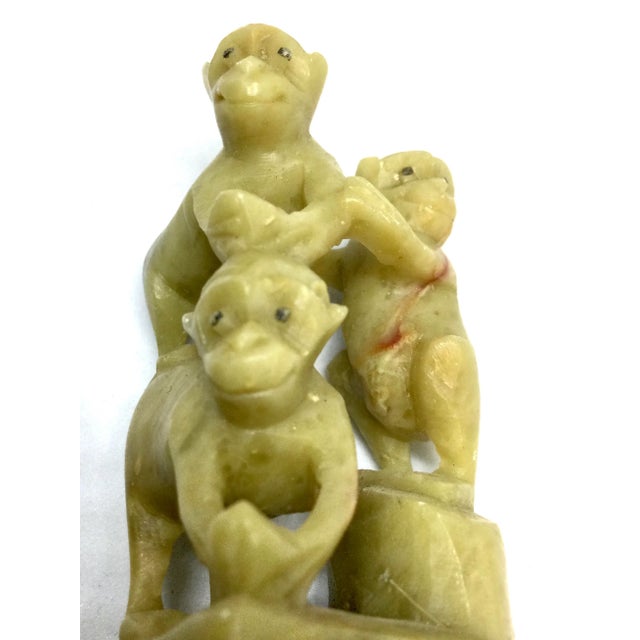 Soapstone Miniature Carving Three Monkeys Chairish