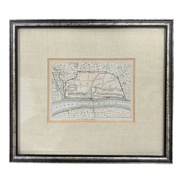 Late 19th Century Framed Plan of Roman London For Sale