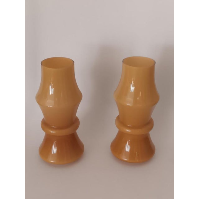 Opaline Glass Vases, 1970s, Set of 2, in Flawless conditions. Designed 1970 to 1979