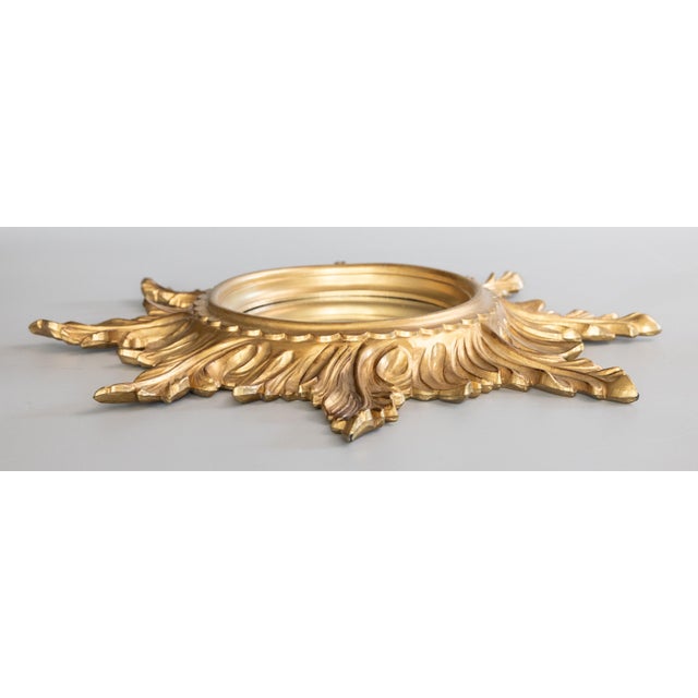 Mid-Century Modern Vintage Italian Gilt Sunburst Mirror For Sale - Image 3 of 8