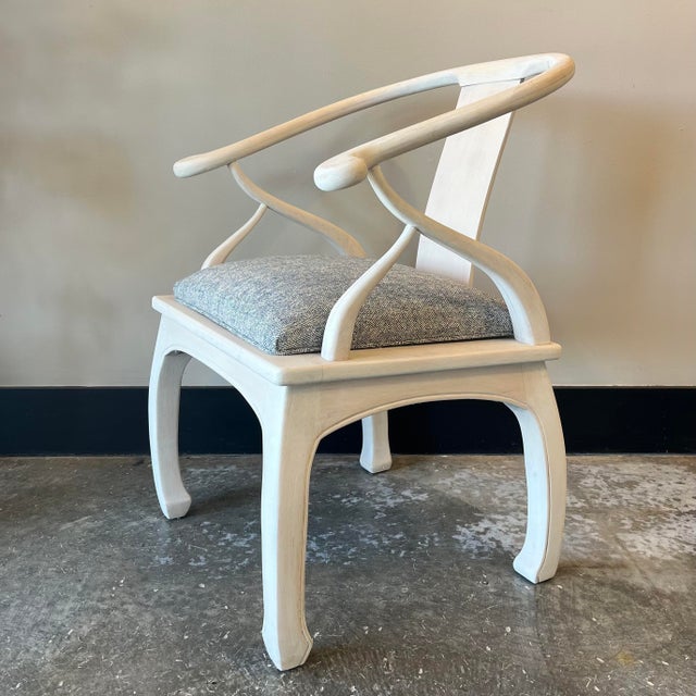 Chinoiserie Chinoiserie James Mont Style Ming Horseshoe Chair For Sale - Image 3 of 3