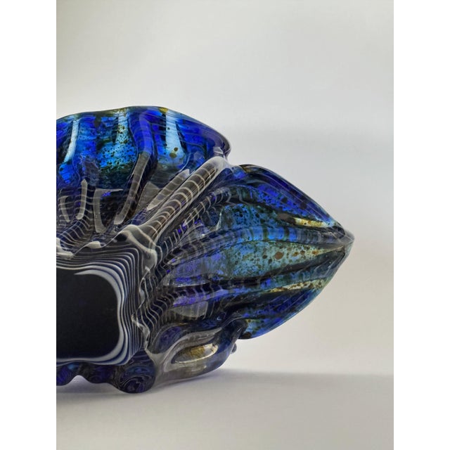Sculptural Cobalt Blue Art Glass Centerpiece Bowl from Egermann, 1980s For Sale - Image 13 of 18