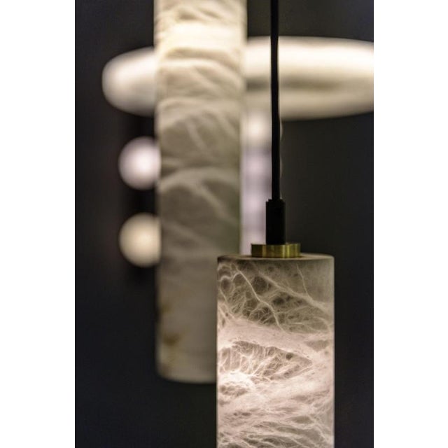 Tubular Bells Pendant Lamp by United Alabaster For Sale - Image 6 of 13