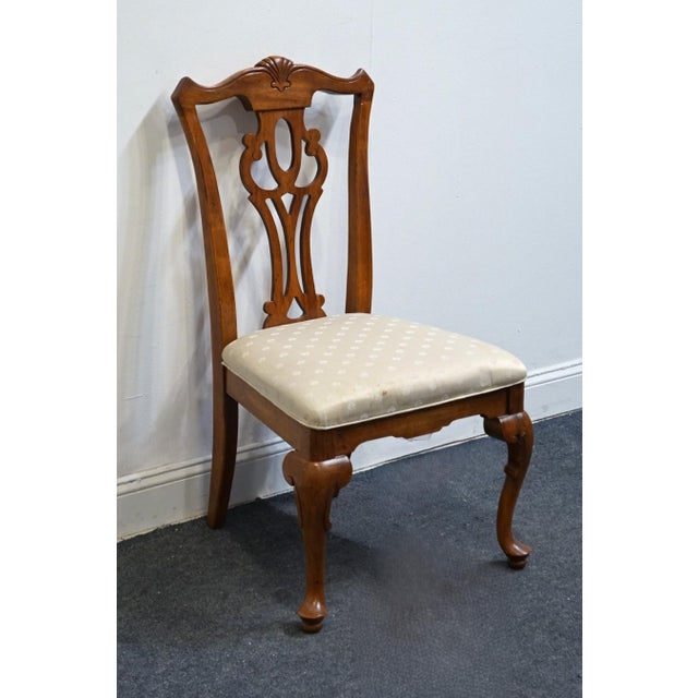 BROYHILL FURNITURE Solid Cherry Traditional Georgian Style Dining Side Chair 7940-87/86 40.5" High 22.75" Wide 23.5" Deep...