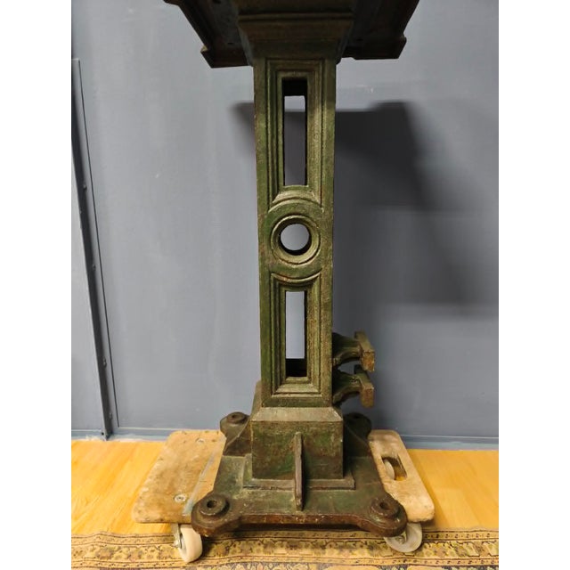 Large Cast Iron Pedestal with Cast Iron Machine Leg, 1890s, Set of 2 For Sale - Image 6 of 18
