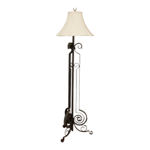 Early 20th Century Tall French Style Art Deco Cast Iron Floor Lamp