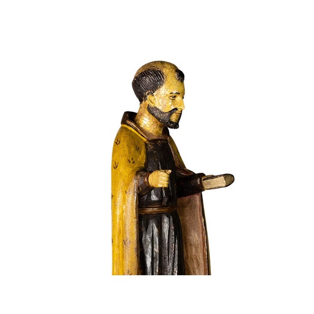 Saint Benedict Statue, Symbol of Faith & Guidance, 1980s, Wood For Sale - Image 4 of 10