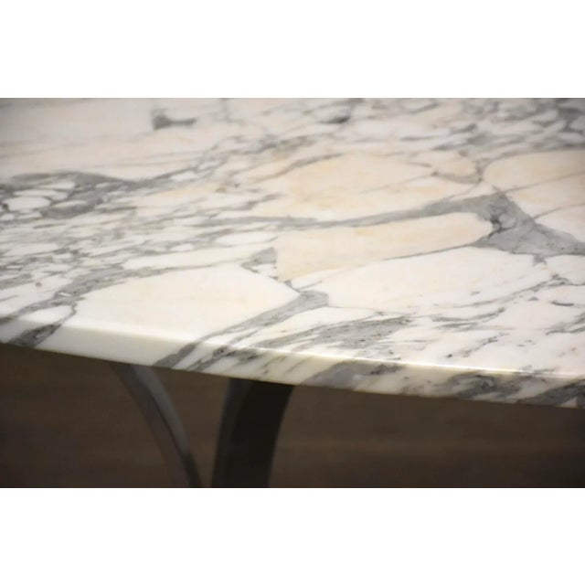 Italian Marble & Steel Dining Table For Sale - Image 9 of 9