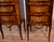 1900s Pair Antique French Louis XV Walnut & Satinwood Marble Top Lingerie Stands For Sale - Image 6 of 18