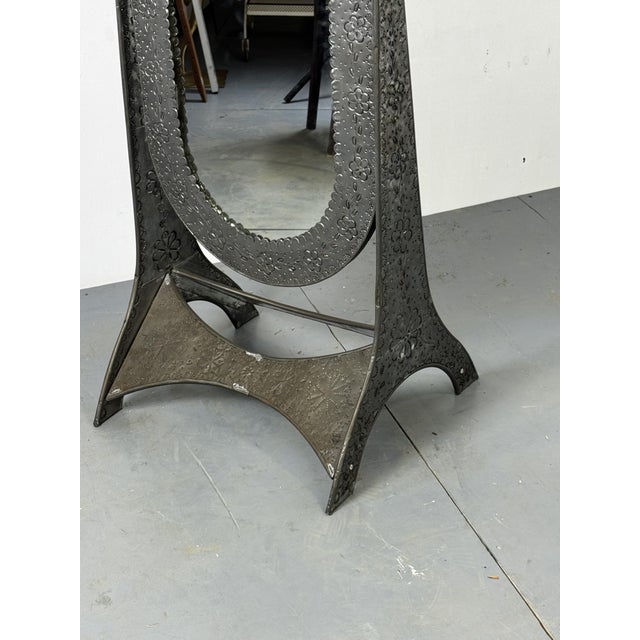 Boho Chic Vintage Metal Floor-Standing Dressing Mirror, 1980s For Sale - Image 3 of 6
