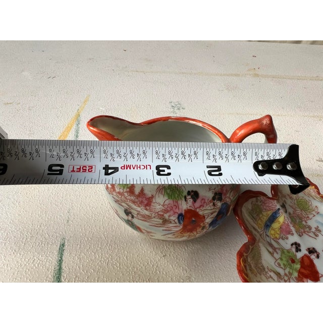 1970s 1970s Asian Chinoiserie Plate and Pitcher Set- 2 Pieces For Sale - Image 5 of 12