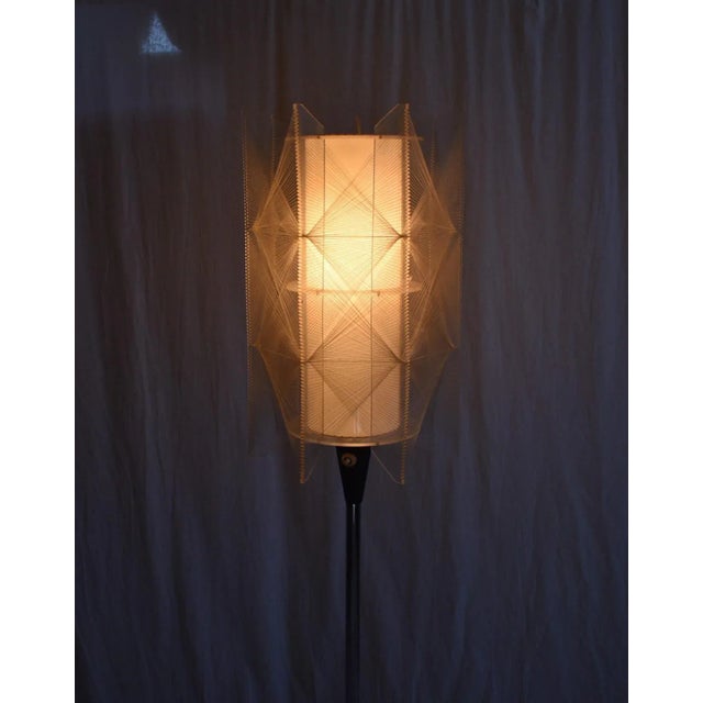 Mid-Century Czechoslovakian Floor Lamp in Nylon and Metal, 1950s For Sale - Image 9 of 18