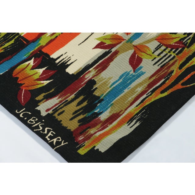 1960s Vintage Jean Claude Bissery Signed Pictorial Tapestry “Bûcheron”- Rug & Kilim For Sale - Image 5 of 6