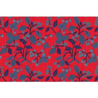 Strawberry Hill Deep Red Fabric Sample For Sale