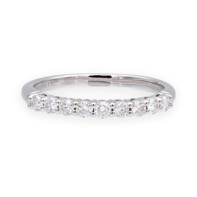 A refined and wearable everyday band from Tiffany & Co.'s Forever collection. Nine round brilliant diamonds, totaling .27...