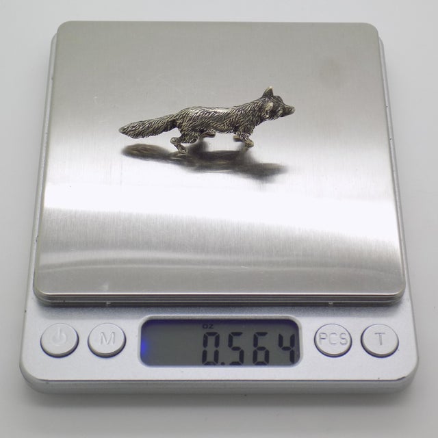 Vintage Italian Handmade Genuine Silver Hunting Fox Figurine Miniature Sculpture For Sale - Image 10 of 11