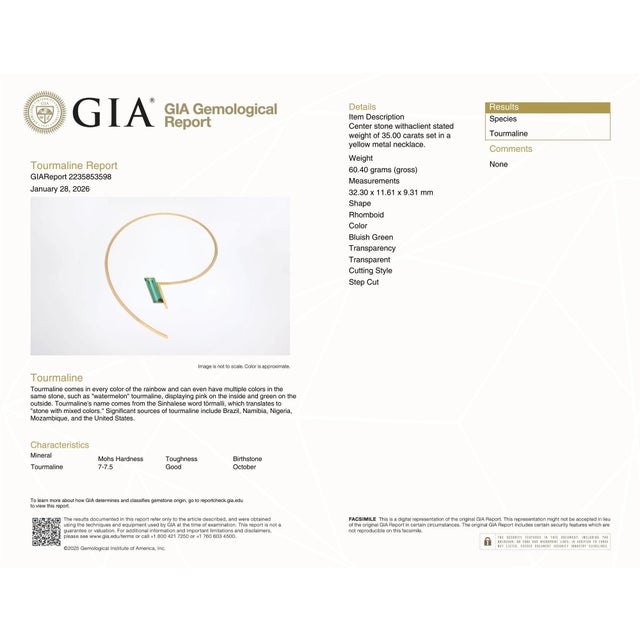 18k (750) Yellow Gold Stylish Tourmaline Necklace For Sale - Image 14 of 14