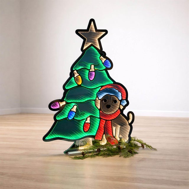Make spirits bright with the Puppy with Christmas Tree Ekkolight, a heartwarming light-up holiday decoration thats sure...