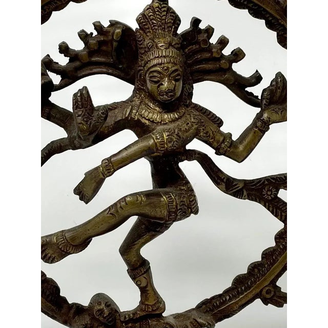Indian Vintage Brass Shiva Nataraja Lord of Dance Statue. For Sale - Image 3 of 7