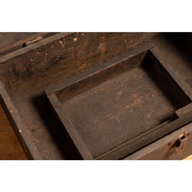 1900 - 1909 Antique Wooden Storage Chest For Sale - Image 5 of 5