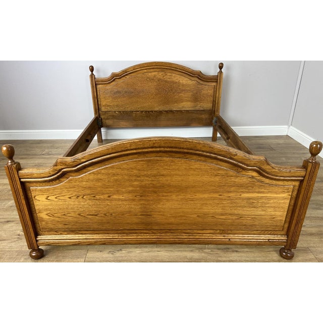Bring timeless French charm to your bedroom with this elegant Vintage French double bed frame. Featuring beautifully...