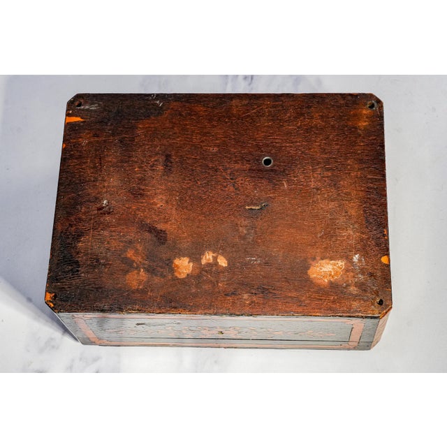Beautiful Antique Victorian Lacquered Music Box Case Decorative Inlaid Wooden Box W/ Key European Home Decor For Sale - Image 18 of 18