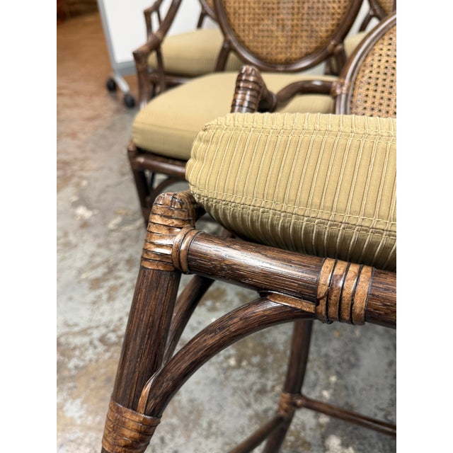 Wood McGuire Furniture Double Cane Oval Back Dining Chairs, Set of Six For Sale - Image 7 of 12