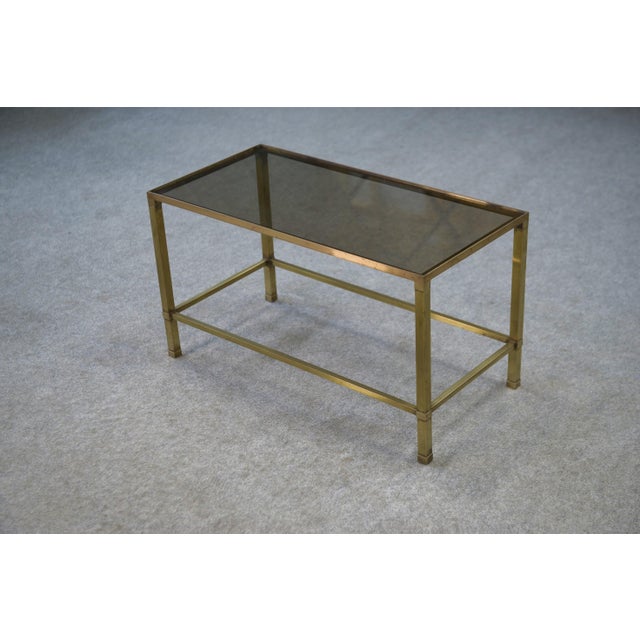 Mid-Century Modern Brass and Smoked Glass Coffee Table, 1950s For Sale - Image 3 of 12