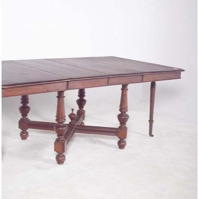European Square Extendable Dining Table, 1890s For Sale - Image 10 of 13