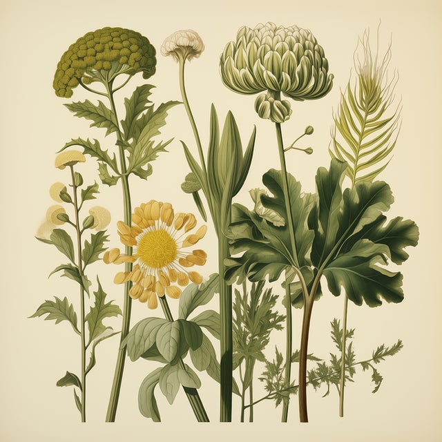 English Vintage Botanical Garden Study No. 9 | Botanical Wall Art in Dark Green & Cream For Sale - Image 3 of 3