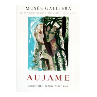 1968 French Exhibition Poster, Aujame, Musée Galliera For Sale