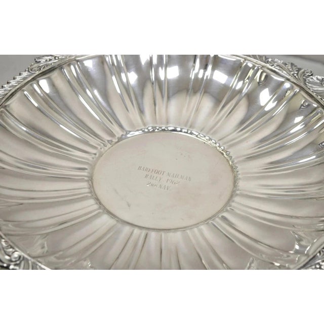 Antique "Barefoot Mailman Rally 1962" Award Silver Plated Serving Platter Tray For Sale In Philadelphia - Image 6 of 10