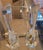 Art Deco Mid-Century Pair Beautiful Large Cut Clear Crystal Prism Perfume Bottle Etched Gold Floral For Sale - Image 3 of 8